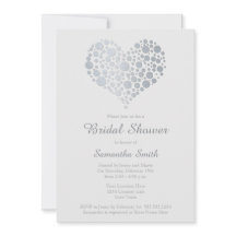 Elegant zilveren hart lichtgrijs Vrijgezellenfeest