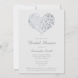 Elegant zilveren hart lichtgrijs Vrijgezellenfeest Kaart