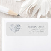 Elegant Zilveren Hart op Lichtgrijs Etiket (Insitu)