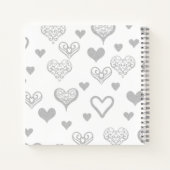 Elegant zilveren harten bruiloft gastenboek notitieboek (Achterkant)