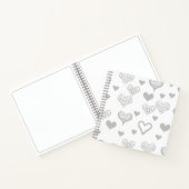 Elegant zilveren harten bruiloft gastenboek notitieboek (Binnen)