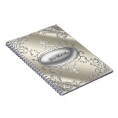 Elegant zilveren ivoor beige Notitieboek (Rechterzijde)