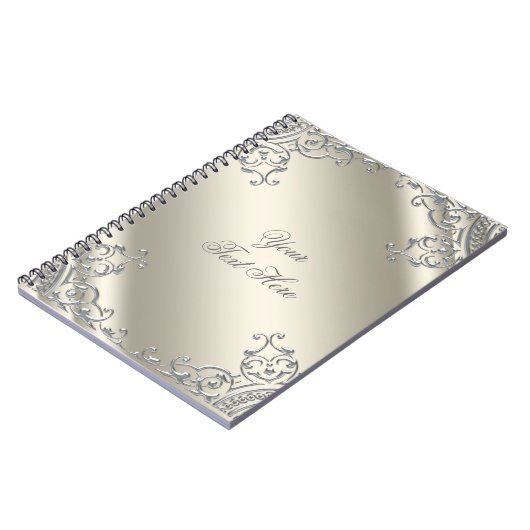 Elegant zilveren ivoor beige Notitieboek (Linkerzijde)