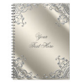 Elegant zilveren ivoor beige Notitieboek (Voorkant)