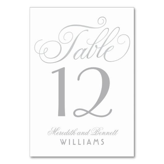 Elegant zilveren kalligrafie script bruiloft monog kaart (Achterkant)