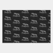 Elegant zilveren kerstpatronen inpakpapier vel (Voorkant 3)