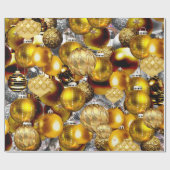 Elegant zilveren kerstsieraden feestdagen W Cadeaupapier (Vlak)