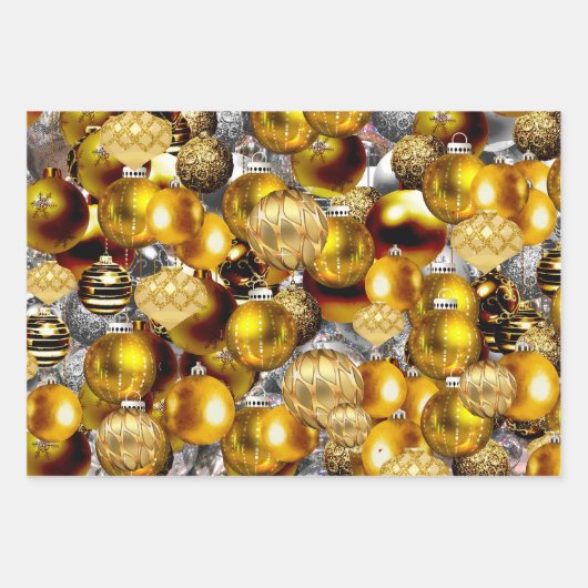 Elegant zilveren kerstsieraden feestdagen W Inpakpapier Vel (Voorkant)