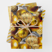 Elegant zilveren kerstsieraden feestdagen W Inpakpapier Vel (In situ)