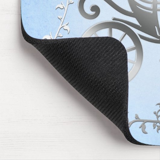 Elegant Zilveren Koets Blauw Storybook Prinses Muismat (Hoek)