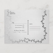 Elegant zilveren koets verhalenboek bruiloft RSVP Aankondigingskaart (Achterkant)