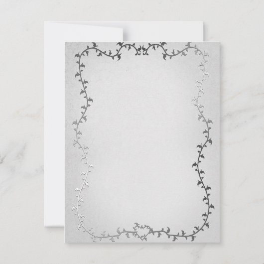 Elegant zilveren koets verhalenboek bruiloft RSVP Kaart (Achterkant)