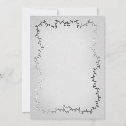 Elegant zilveren koets wit verhalenboek bruiloft kaart (Achterkant)