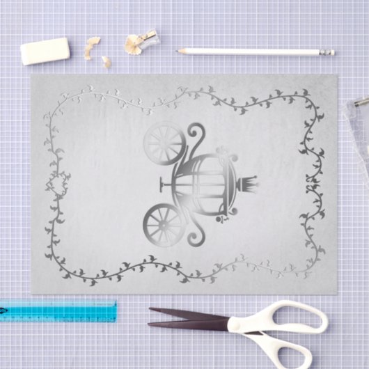 Elegant zilveren koets wit verhalenboek Royal Tissuepapier (Craft)