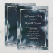 Elegant zilveren Lijst Confetti Night Sky Pensioen Kaart (Voorkant / Achterkant)