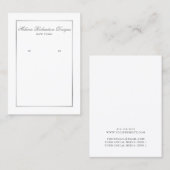 Elegant Zilveren Lijst Oorbel Display Kaart Visitekaartje (Voorkant / Achterkant)