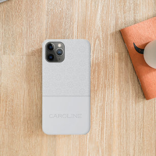 Elegant zilveren mandala patroon op witte naam Case-Mate iPhone case