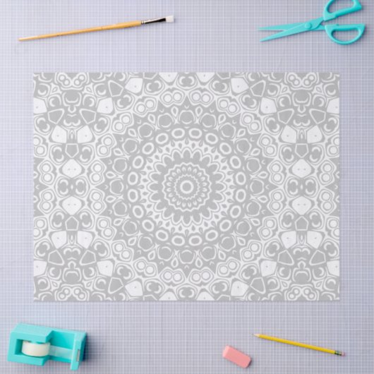 Elegant zilveren mandala patroon tissuepapier (Craft)