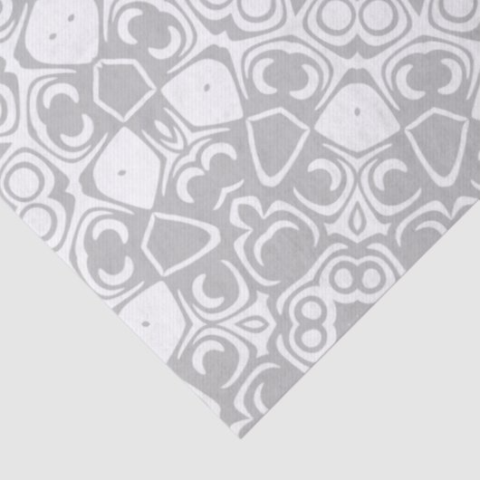 Elegant zilveren mandala patroon tissuepapier (Detail)