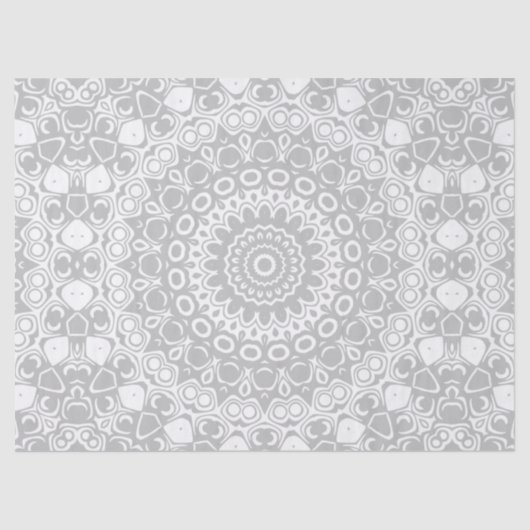 Elegant zilveren mandala patroon tissuepapier (Voorkant)