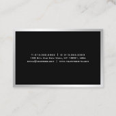 Elegant zilveren minimalistisch design moderne Sja Visitekaartje (Achterkant)