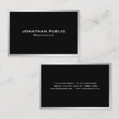 Elegant zilveren minimalistisch design moderne Sja Visitekaartje (Voorkant / Achterkant)