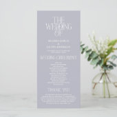 Elegant Zilveren Mist Typografie Huwelijksprogramm Programmakaart (Staand voorkant)