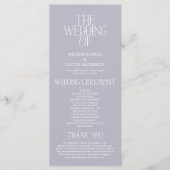 Elegant Zilveren Mist Typografie Huwelijksprogramm Programmakaart (Voorkant)