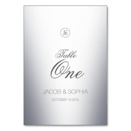 Elegant zilveren monogram kaart