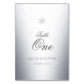 Elegant zilveren monogram kaart (Voorkant)