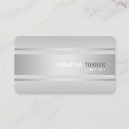 Elegant Zilveren Nep Textuur Zakelijk Aangepast Visitekaartje