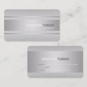 Elegant Zilveren Nep Textuur Zakelijk Aangepast Visitekaartje (Voorkant / Achterkant)