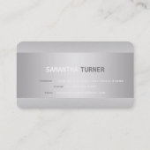 Elegant Zilveren Nep Textuur Zakelijk Aangepast Visitekaartje (Achterkant)