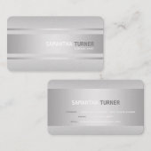 Elegant Zilveren Nep Textuur Zakelijk Aangepast Visitekaartje (Voorkant / Achterkant)