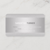 Elegant Zilveren Nep Textuur Zakelijk Aangepast Visitekaartje (Achterkant)