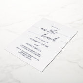 Elegant zilveren olie op het strand bruiloft folie uitnodiging (Gedraaid)