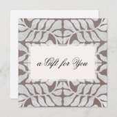 Elegant Zilveren Patroon Script Cadeaubon (Voorkant / Achterkant)