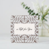 Elegant Zilveren Patroon Script Cadeaubon (Staand voorkant)