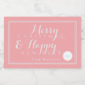 ELEGANT ZILVEREN PERZIK ZAKELIJKE VAKANTIE CADEAU SPARKLING WIJNETIKET (Enkel label)