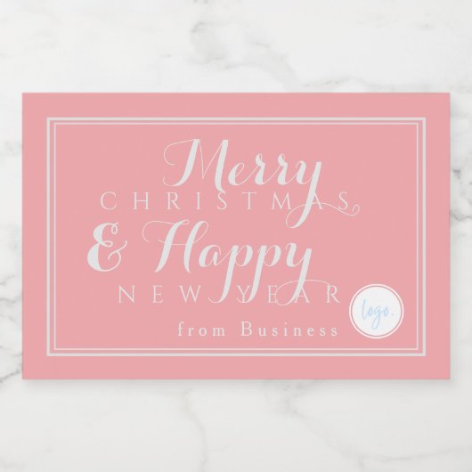 ELEGANT ZILVEREN PERZIK ZAKELIJKE VAKANTIE CADEAU  SPARKLING WIJNETIKET (Enkel label)