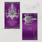 Elegant zilveren Plum kroonluchter Interieurontwer Visitekaartje (Voorkant / Achterkant)