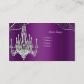 Elegant zilveren Plum kroonluchter Interieurontwer Visitekaartje (Achterkant)
