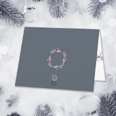 Elegant zilveren rode krans feestelijk kaart