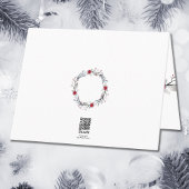 Elegant zilveren rode krans feestelijk kaart