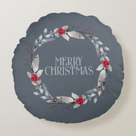 Elegant zilveren rode krans feestelijk rond kussen