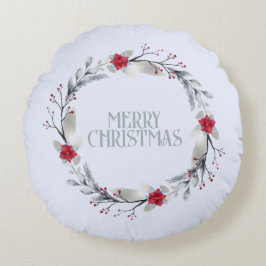 Elegant zilveren rode krans feestelijk rond kussen