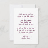 Elegant Zilveren Roze Rattle Bow Baby shower Bedankkaart (Achterkant)