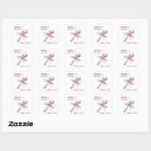 Elegant Zilveren Roze Rattle Bow Baby shower Vierkante Sticker (Vel)