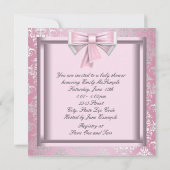 Elegant Zilveren Roze Zwart Prinses Baby shower Kaart (Achterkant)