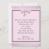 Elegant Zilveren Roze Zwart Prinses Baby shower Kaart (Achterkant)